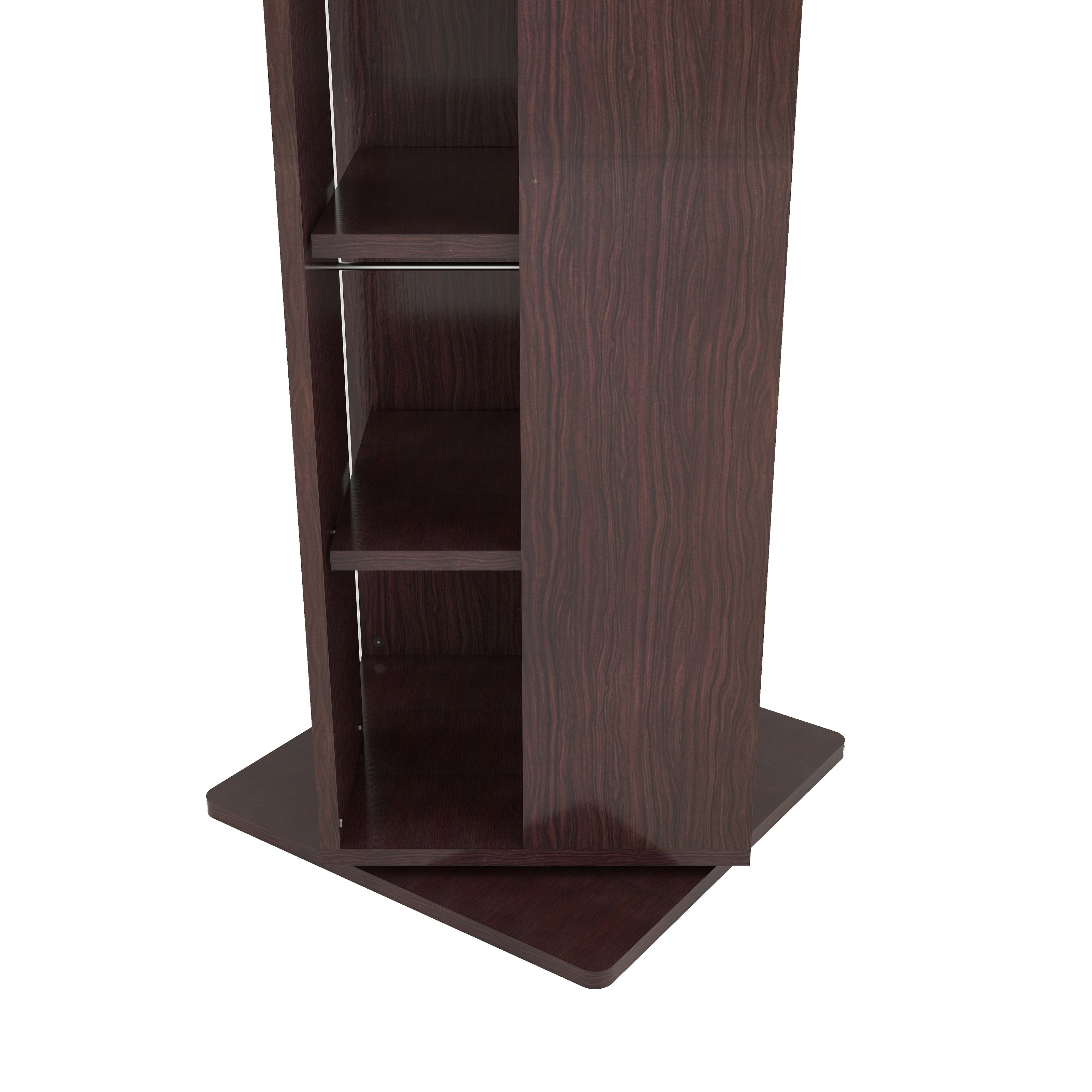 Shimada Rotatable Wooden Book Shelf – Columbia Walnut Finish