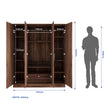 Julian 4-Door Engineered Wood Wardrobe with Mirror