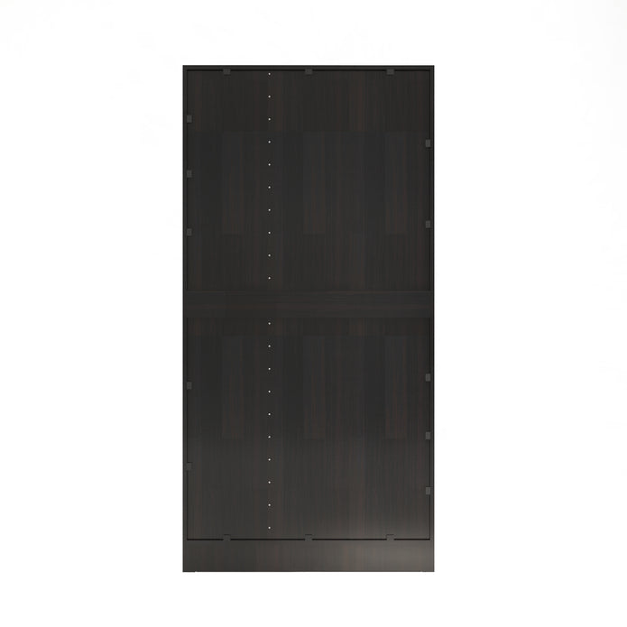 خزانة ملابس كينزو الخشبية الهندسية بثلاثة أبواب - غرفة نوم عصرية مع أرفف