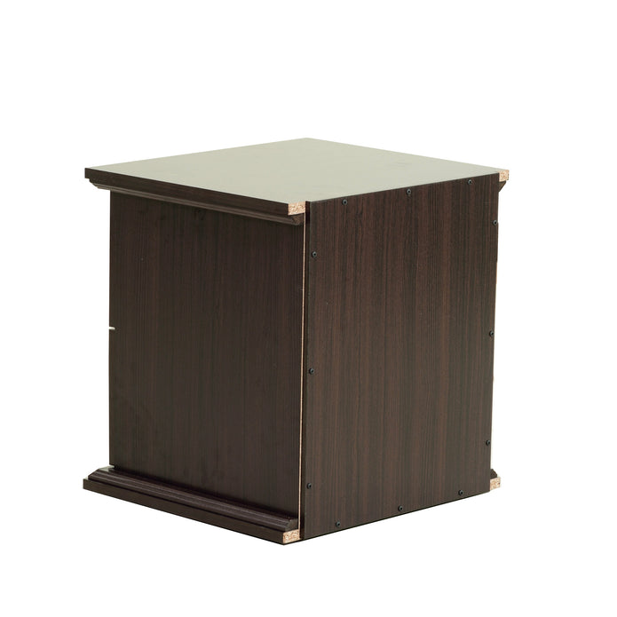 Taro Bedside Table – Wooden Nightstand in Walnut Finish with Drawer