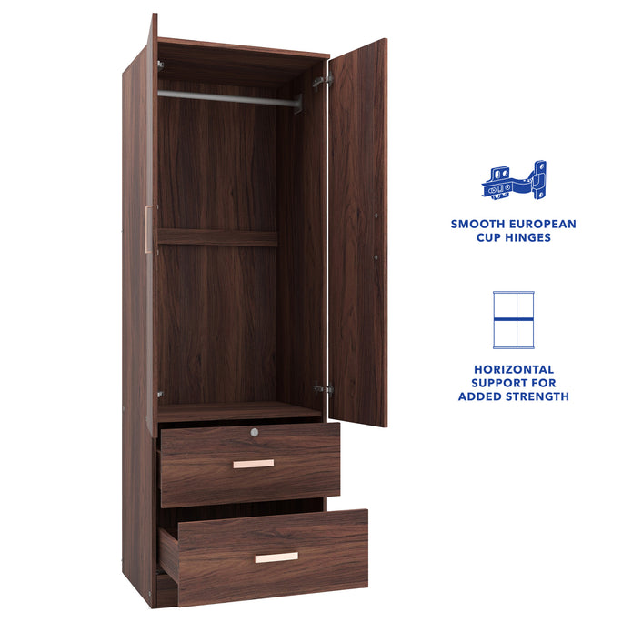 خزانة ملابس خشبية ببابين من رين – غرفة نوم مدمجة الميرة