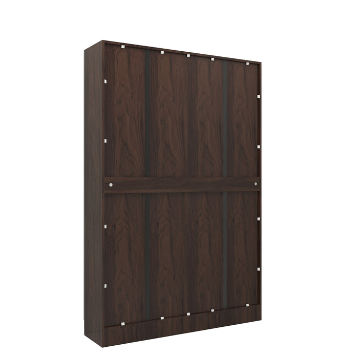 Kenzou 4-Door Engineered Wood Wardrobe – Large Almirah with Hanging Rod & Shelves