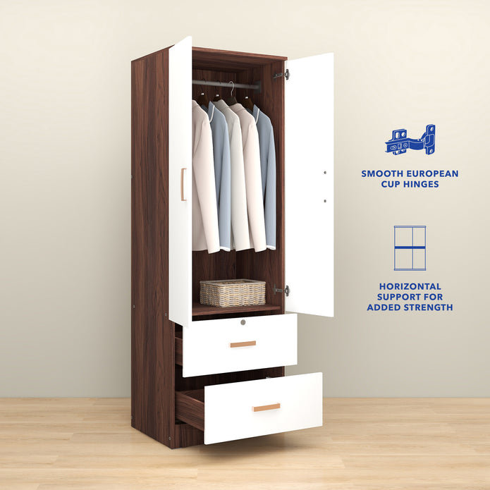 خزانة ملابس خشبية ببابين من رين – غرفة نوم مدمجة الميرة