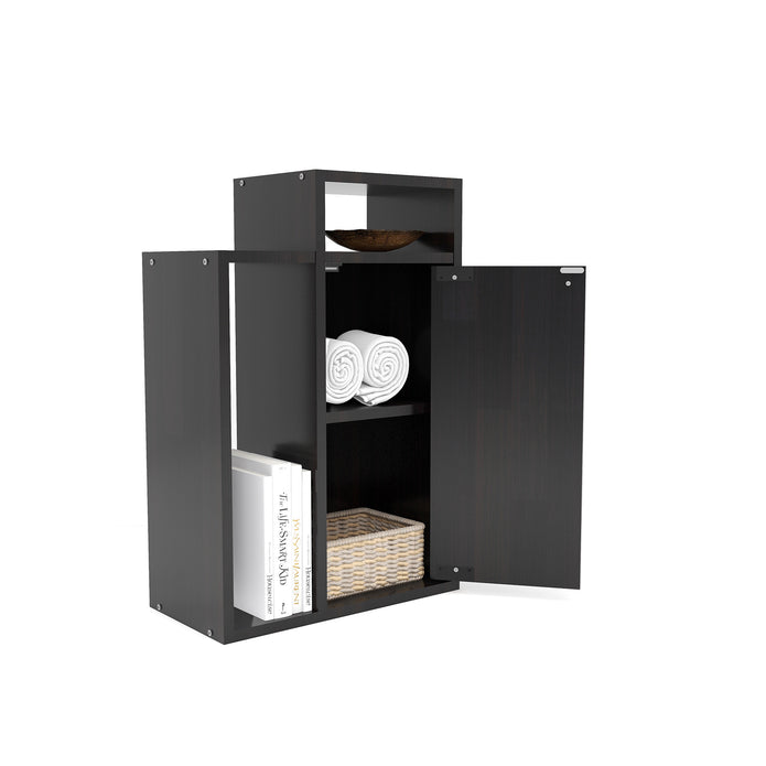 طاولة سرير أكاري - طاولة جانبية خشبية مع درج تخزين