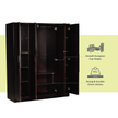 Poena 4-Door Engineered Wood Wardrobe – Spacious Almirah with Hanging Rod & Shelves