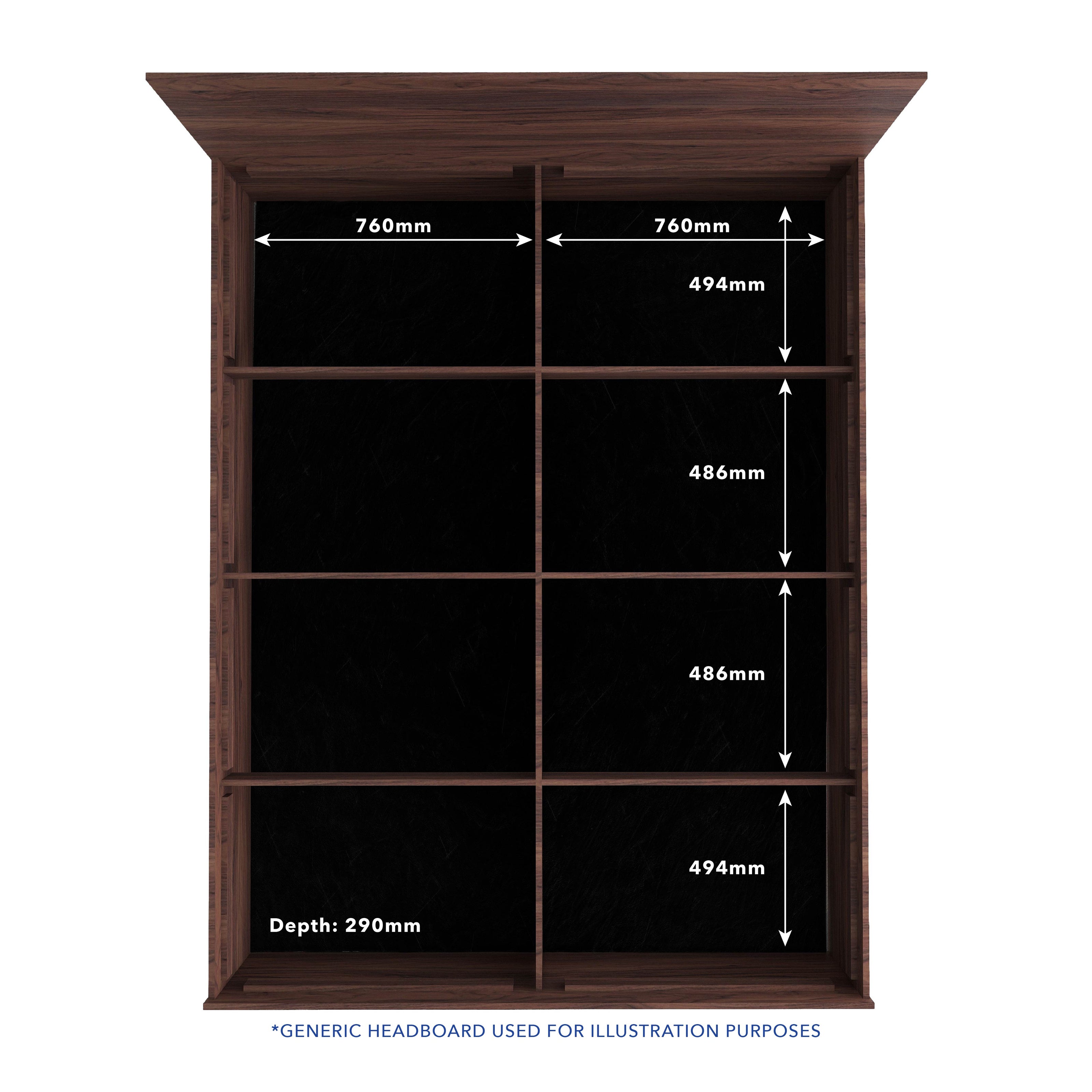 Lavish Queen Bed Walnut Base With Box Storage (Non-Woveen)