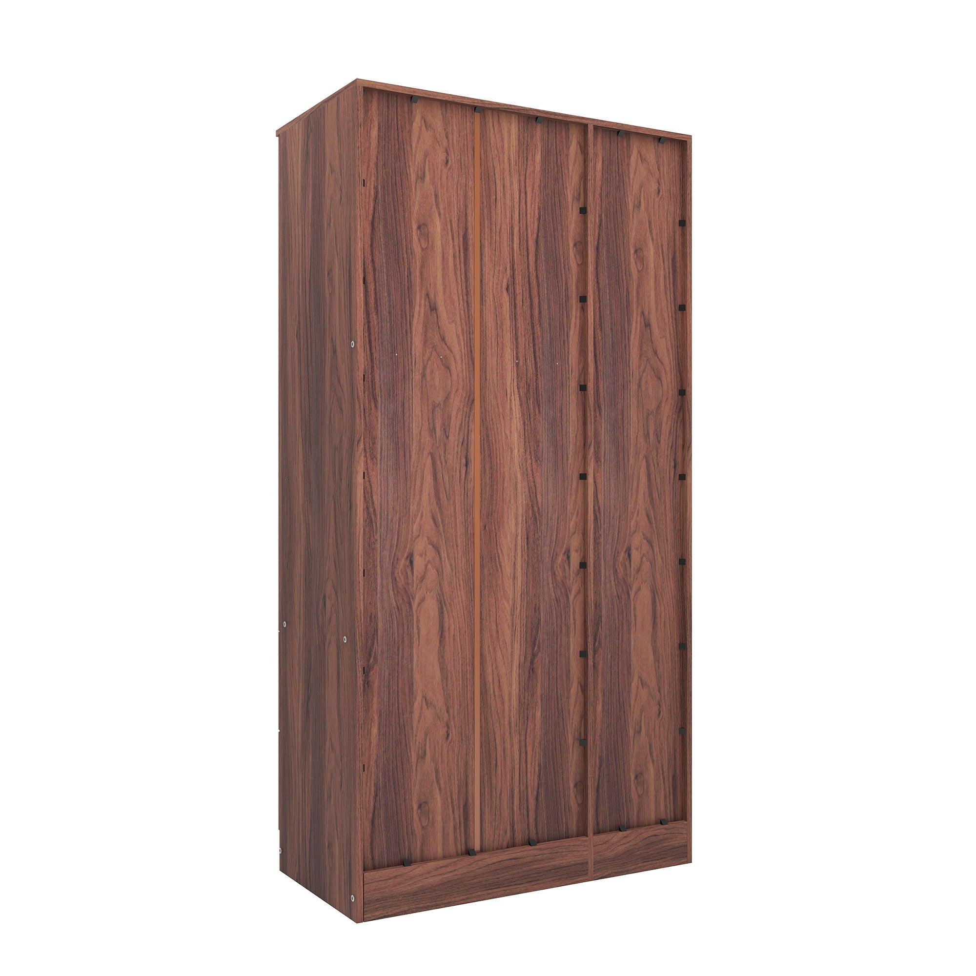 خزانة ملابس رين بثلاثة أبواب مصنوعة من الخشب الهندسي - غرفة نوم واسعة مع أرفف