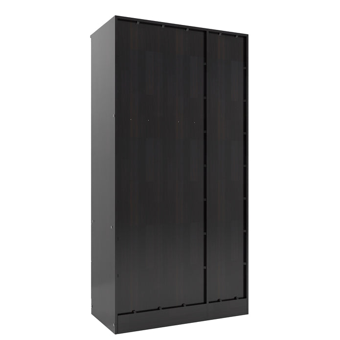 Ren 3-Door Engineered Wood Wardrobe with Rattan Design – Bedroom Almirah