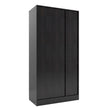 Ren 3-Door Engineered Wood Wardrobe with Rattan Design – Bedroom Almirah