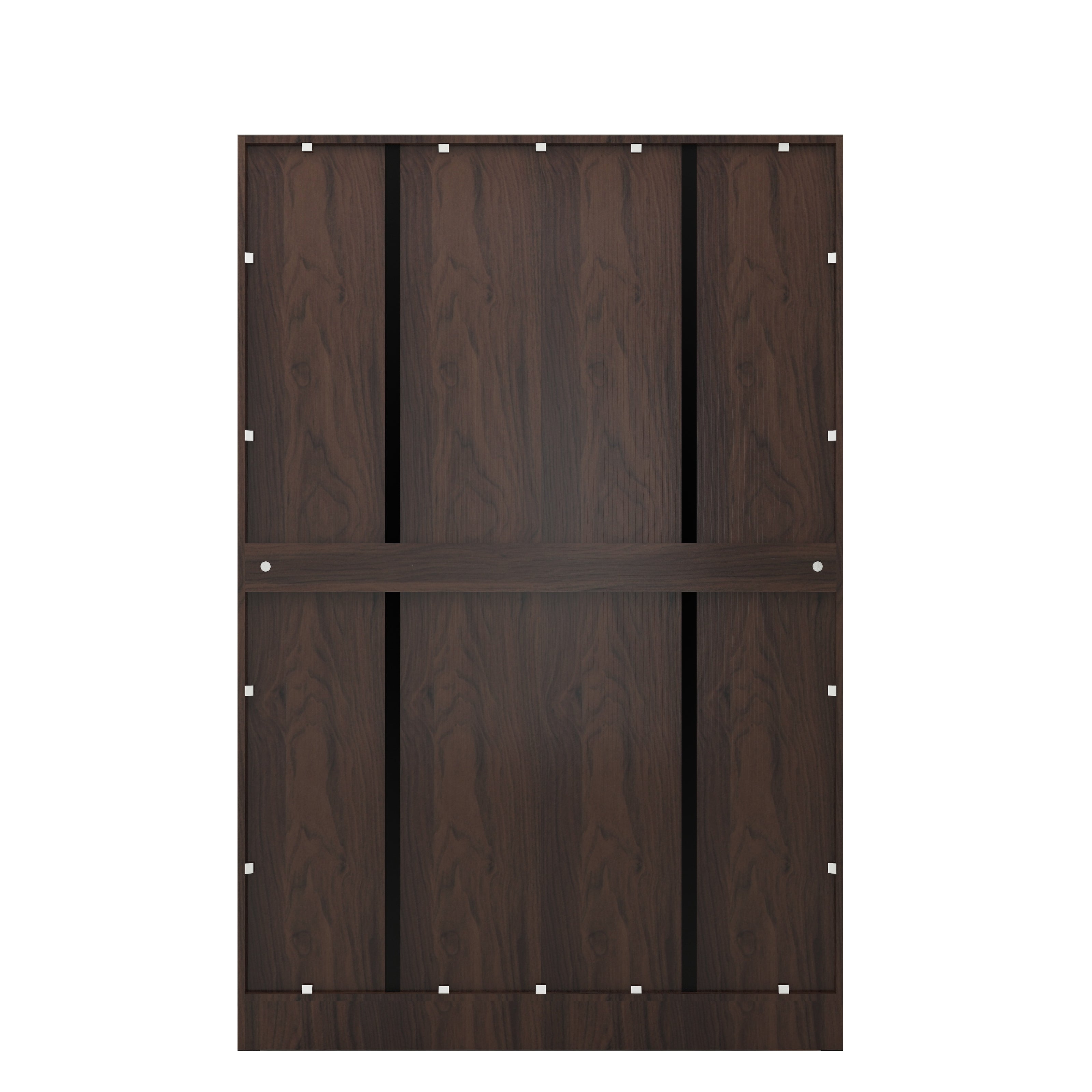 Kenzou 4-Door Engineered Wood Wardrobe – Large Almirah with Hanging Rod & Shelves