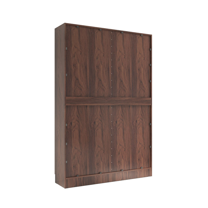 Kenzou 4-Door Engineered Wood Wardrobe – Large Almirah with Hanging Rod & Shelves
