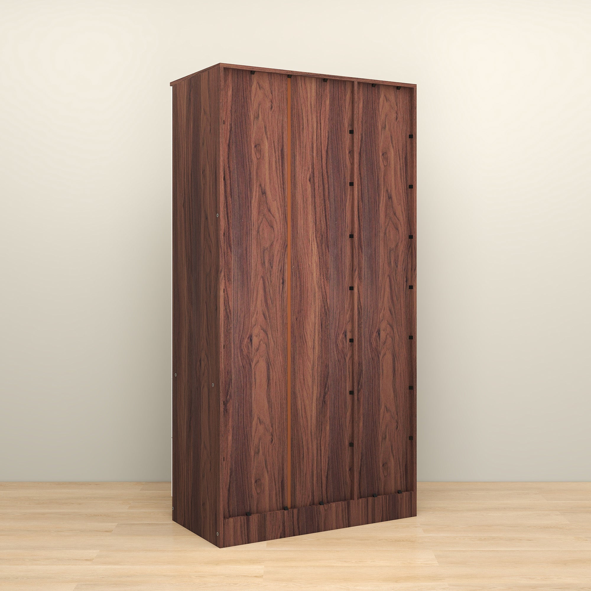 خزانة ملابس رين بثلاثة أبواب مصنوعة من الخشب الهندسي - غرفة نوم واسعة مع أرفف