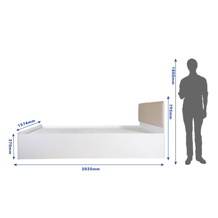 Lush Deluxe Queen Bed White Base With Box Storage (Non-Woveen)