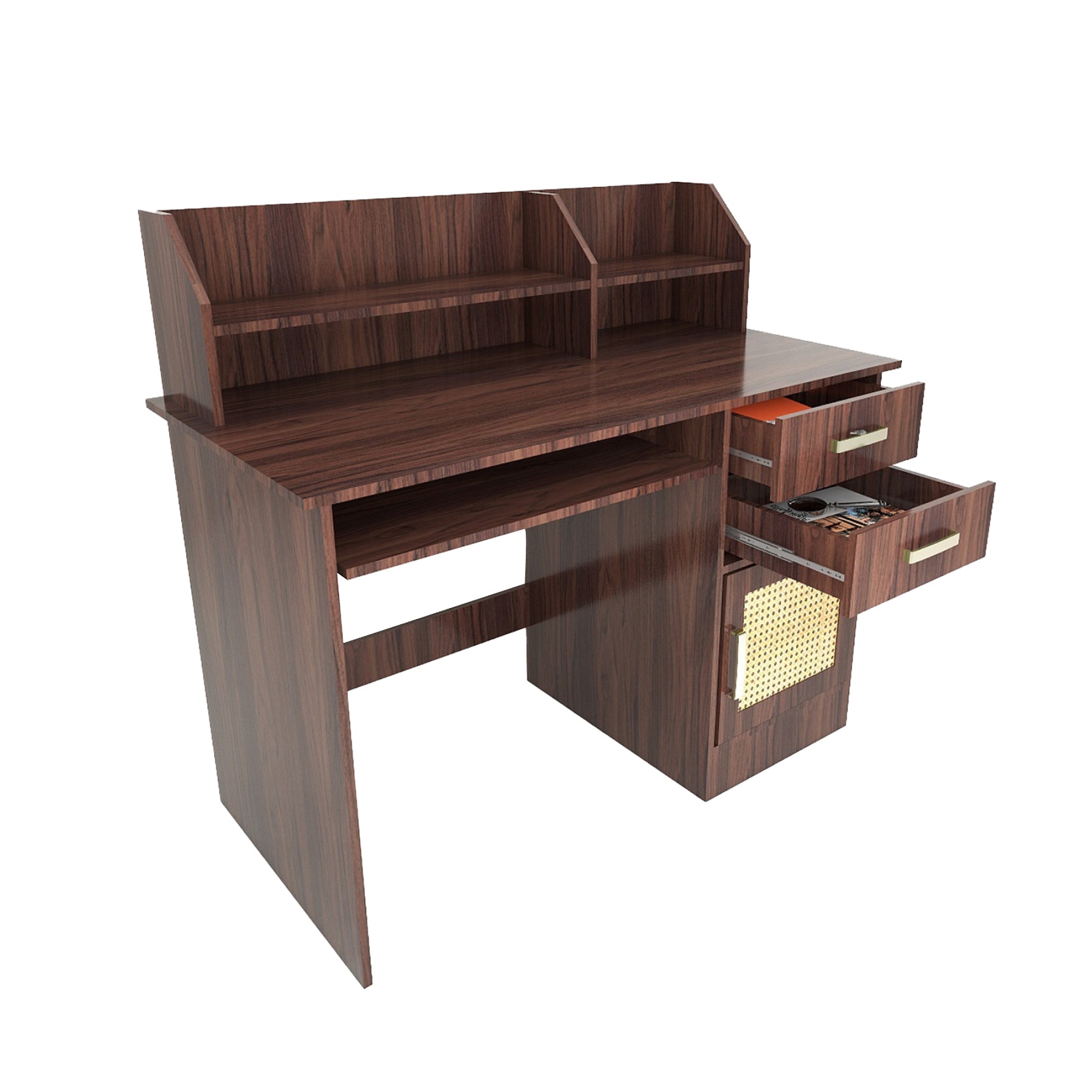 طاولة دراسة من خشب شامون الهندسي مع الروطان