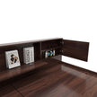 Kumiko Bed with Non-Woven Box Storage – Engineered Wood, Walnut Finish