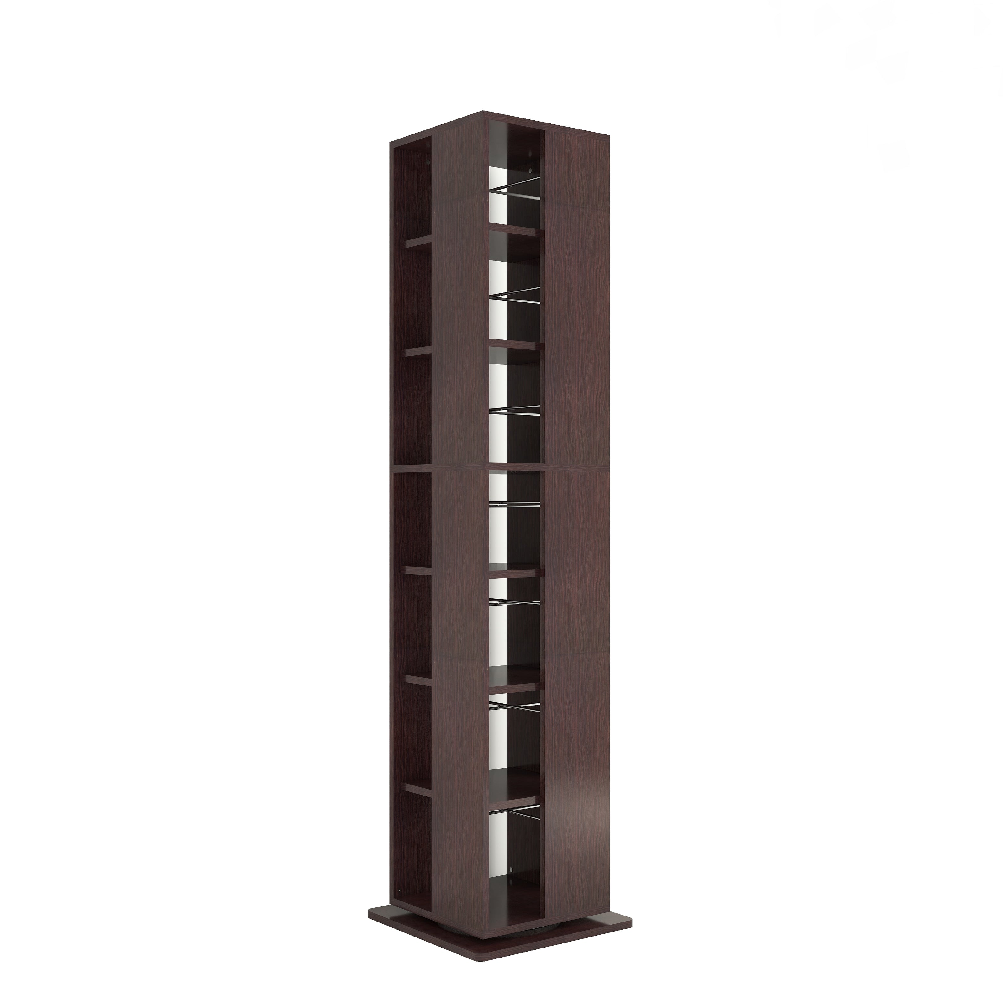 Shimada Rotatable Wooden Book Shelf – Columbia Walnut Finish
