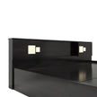Kumiko Bed with Non-Woven Box Storage – Engineered Wood, Walnut Finish