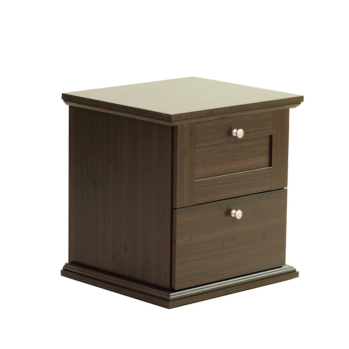 Taro Bedside Table – Wooden Nightstand in Walnut Finish with Drawer
