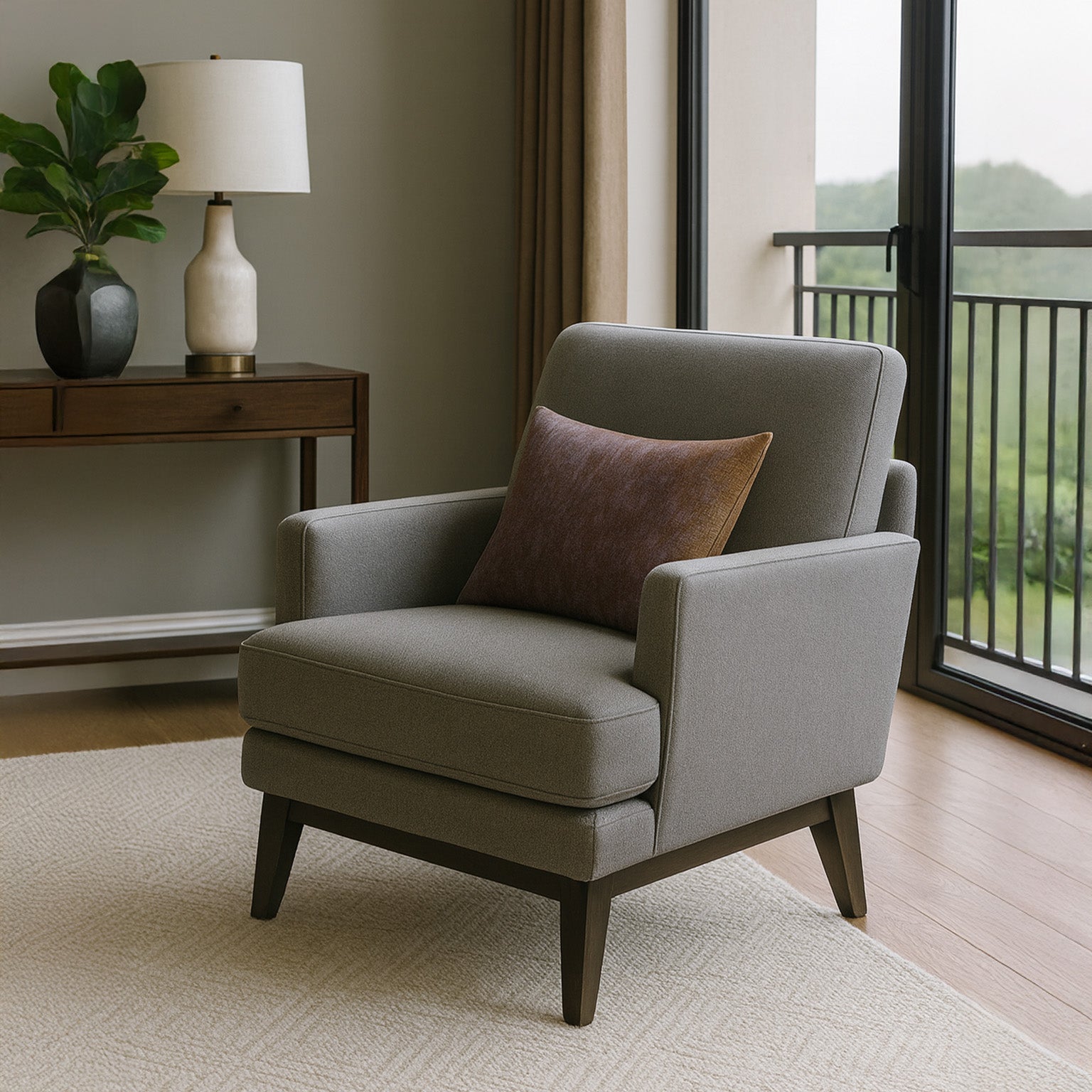 AURELIA Halo modern luxury armchair with upholstered finish
