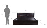 سرير ثيميس - لوح رأس من الخشب الصلب مع صندوق تخزين