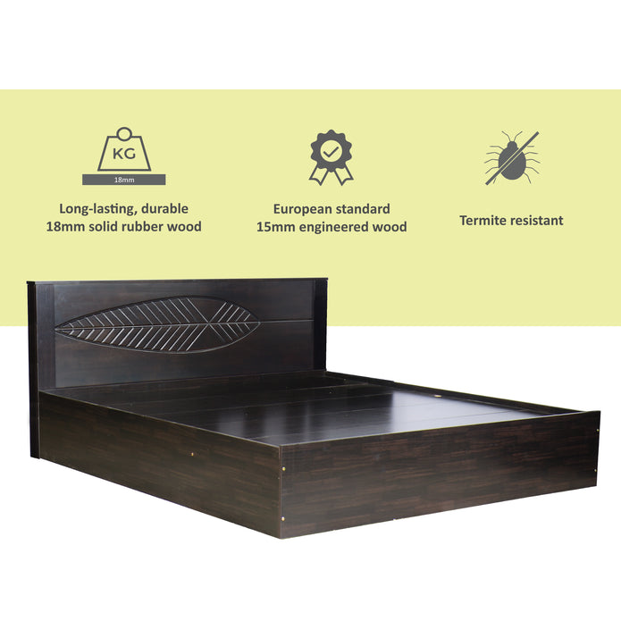 سرير ثيميس - لوح رأس من الخشب الصلب مع صندوق تخزين