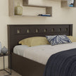 Erinnyes Bed with Solid Wood Headboard & Box Storage – Walnut Finish