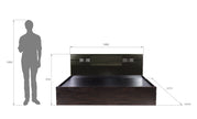 Adikia Bed – Solid Wood Headboard with Box Storage