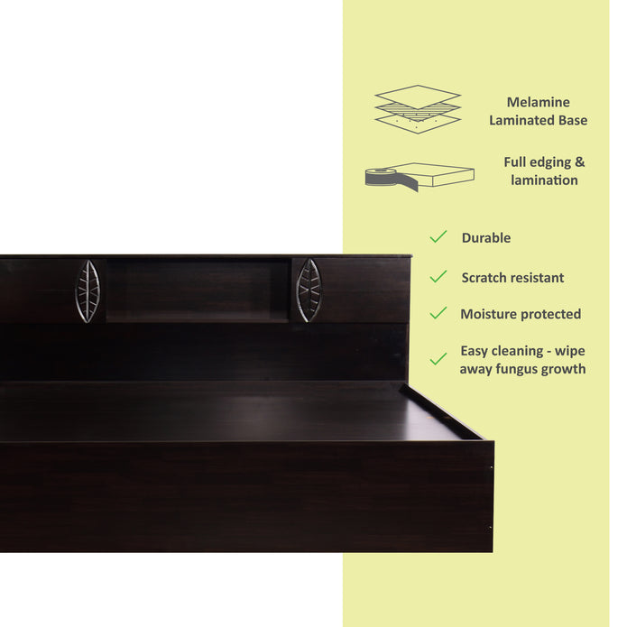 Idyia Bed – Solid Wood Headboard with Box Storage