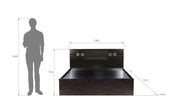 Adikia Bed – Solid Wood Headboard with Box Storage