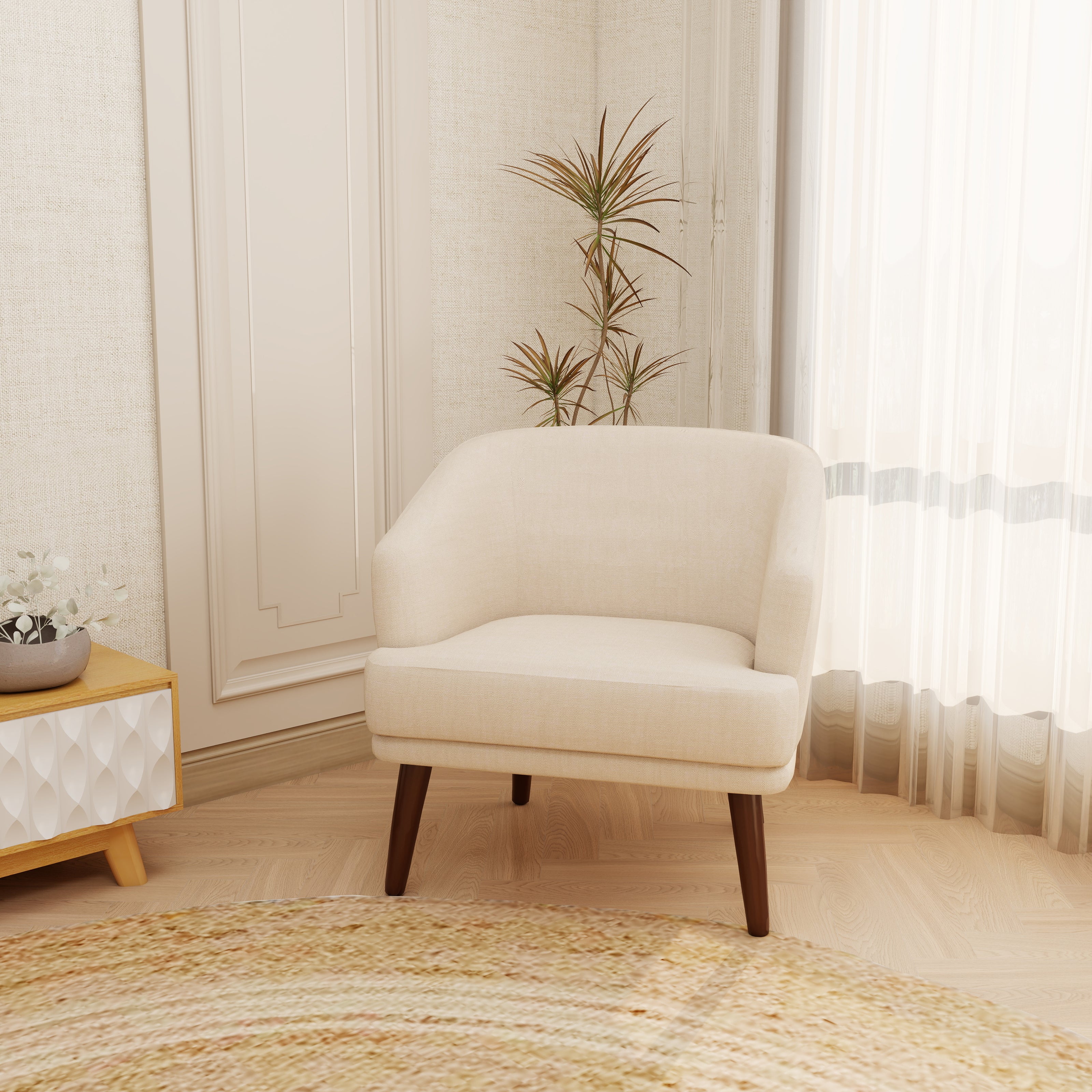 Golden Nest — 9-Piece Premium Home Furniture Combo (Cream & Walnut)