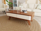 Linear Calm Collection – Buffet Coffee Table | Premium Center Table with Storage