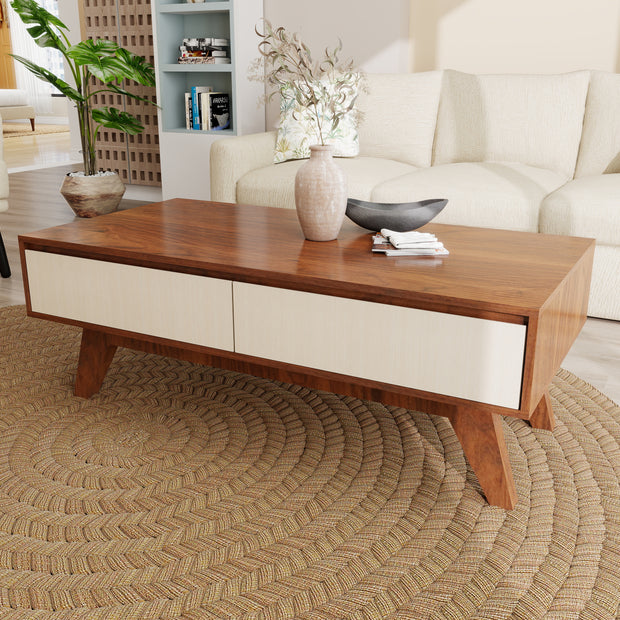 طاولة قهوة بوفيه - طاولة مركزية عصرية مع مساحة تخزين