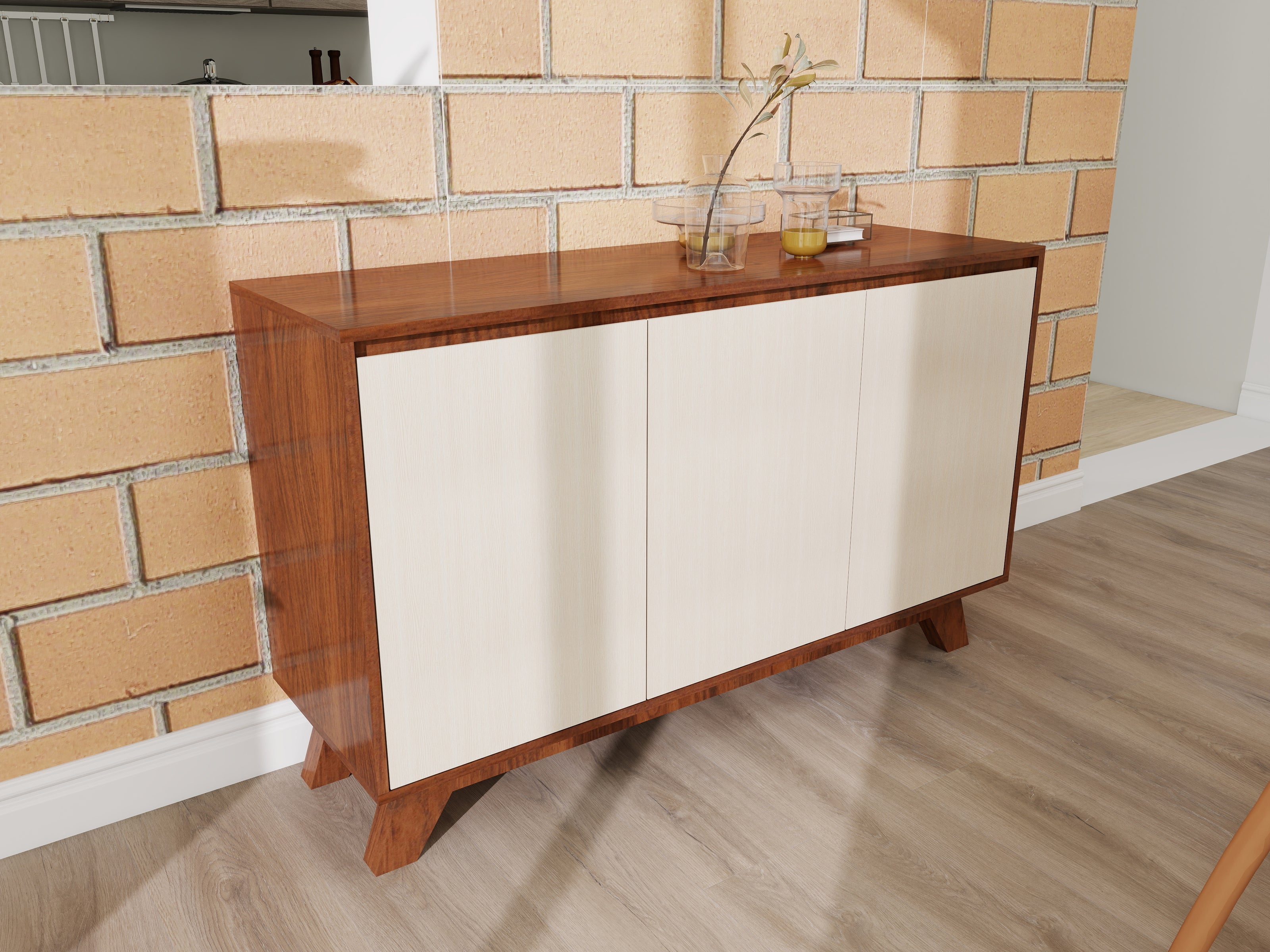 خزانة جانبية بوفيه - خزانة تخزين حديثة لتناول الطعام والمعيشة