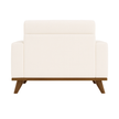 The Haven Chair in Beige - Plush Armchair with Modern Wooden Base