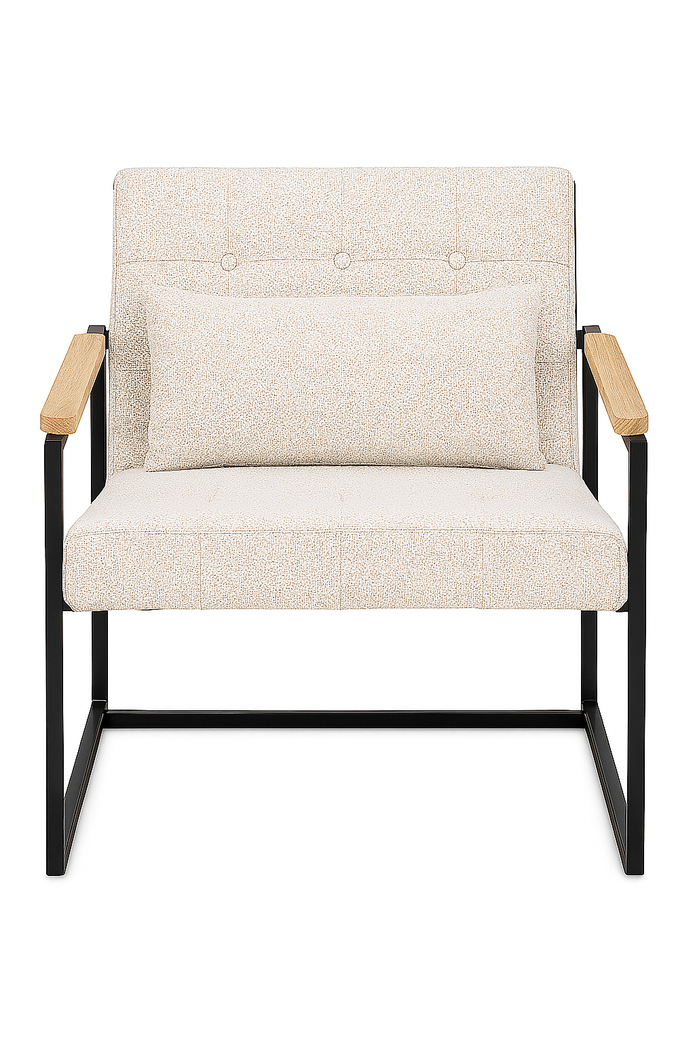 كرسي ميرو بذراعين - كرسي قماشي عصري (بيج)