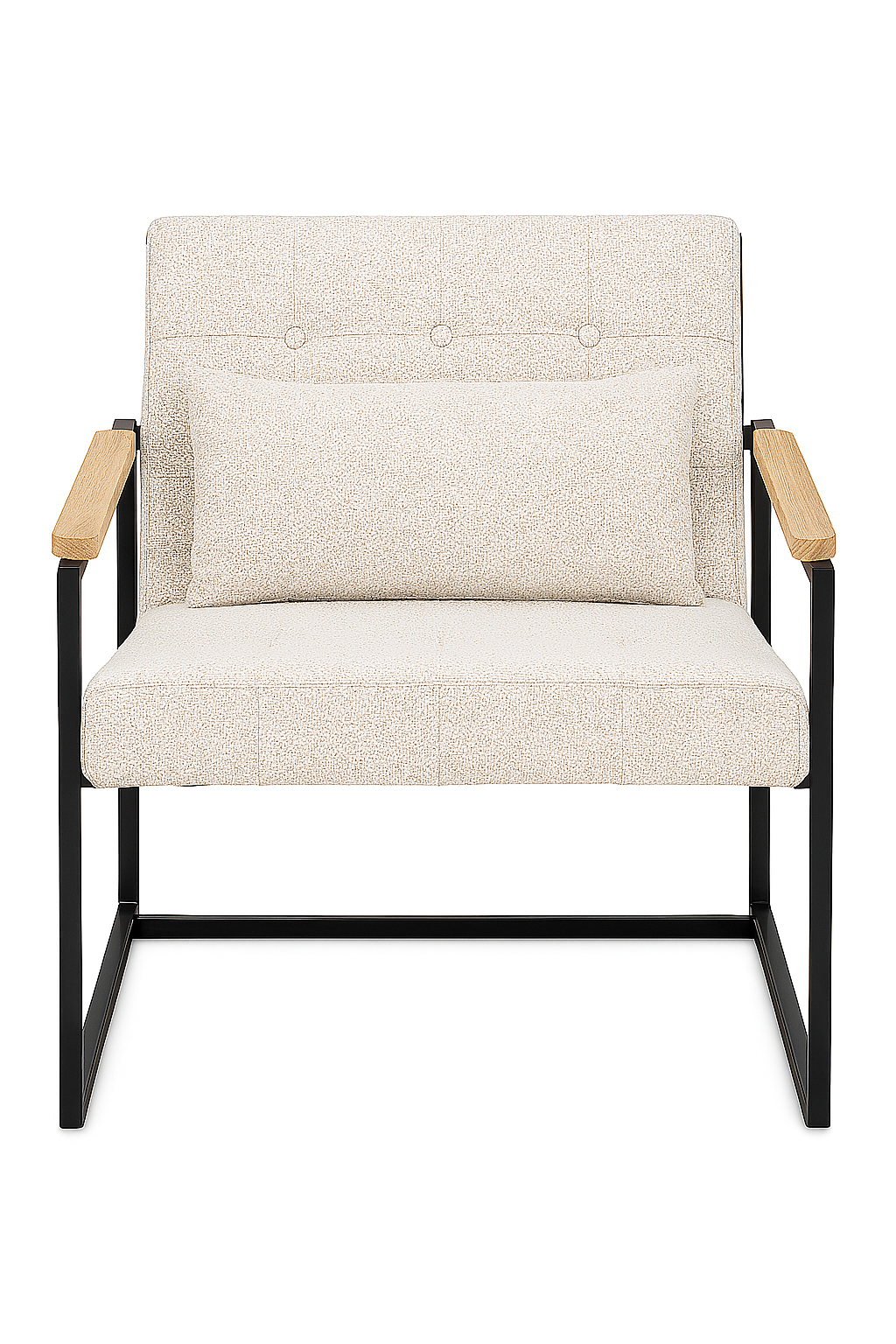 كرسي ميرو بذراعين - كرسي قماشي عصري (بيج)