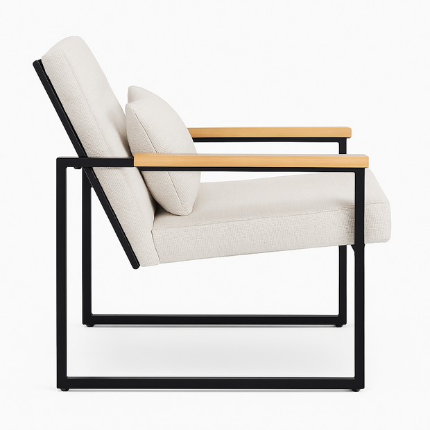 Miro Armchair - Modern Fabric Accent Chair (Beige)