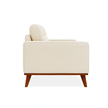 The Haven Chair in Beige - Plush Armchair with Modern Wooden Base