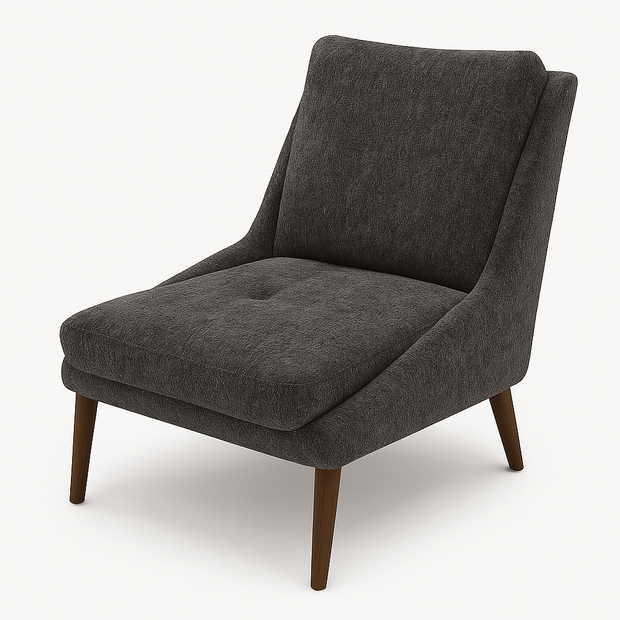 Obsidian Armchair - Modern Fabric Accent Chair (Beige & Grey)