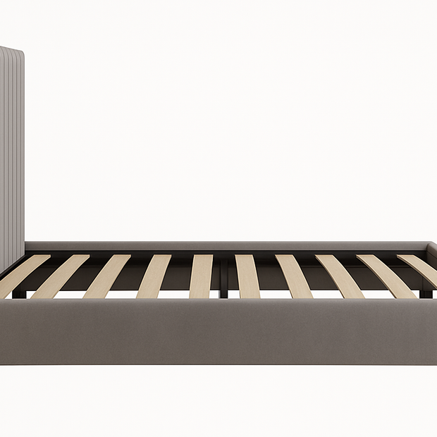 سرير Bastion المنجد (رمادي | بيج) - مقاس كينج وكوين