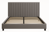 Bastion Upholstered Bed (Grey | Beige) - King & Queen