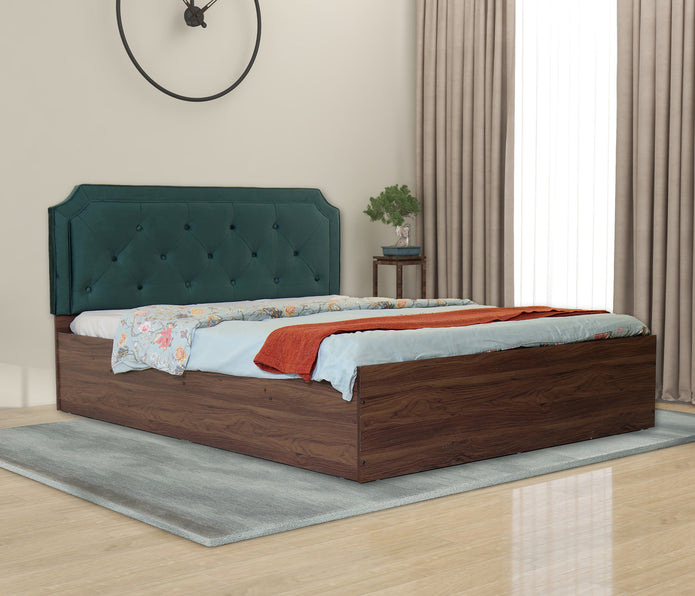 Citta Queen Bed – Leatherette Upholstered Bed with Box Storage – DF2H