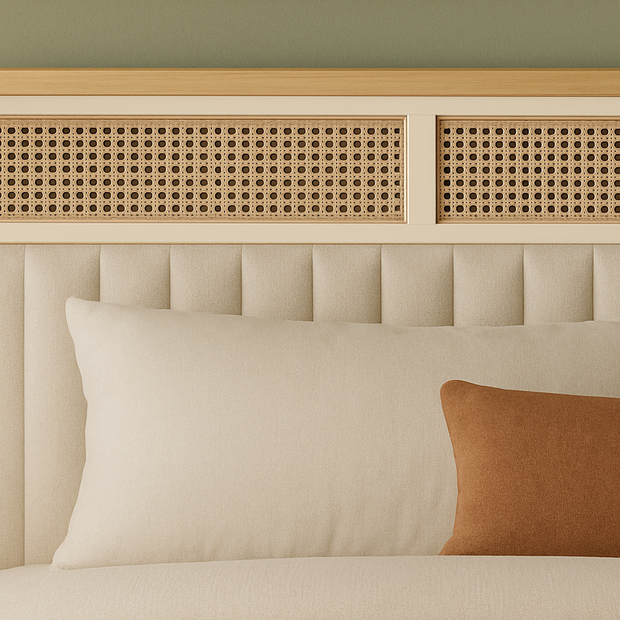 سرير ماكاري كينج سايز مبطن مع صندوق تخزين