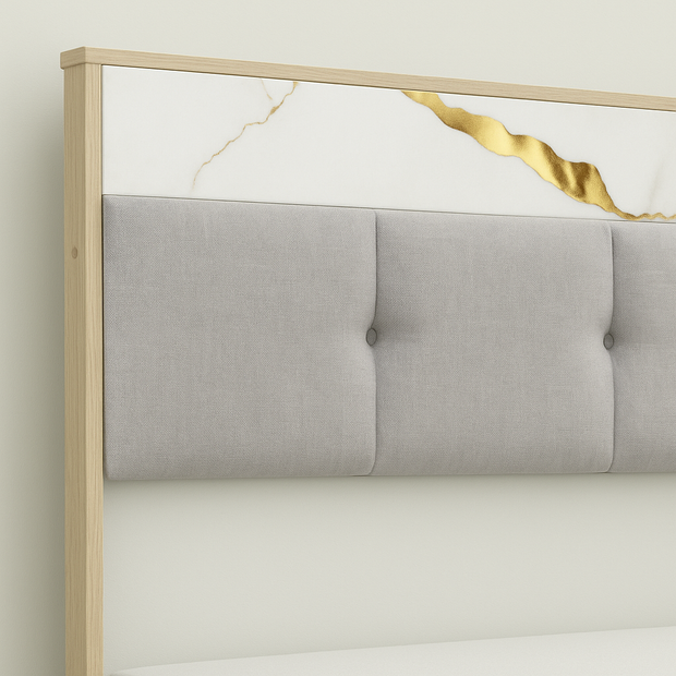 Luxe King Size Upholstered Bed with Hydraulic Storage