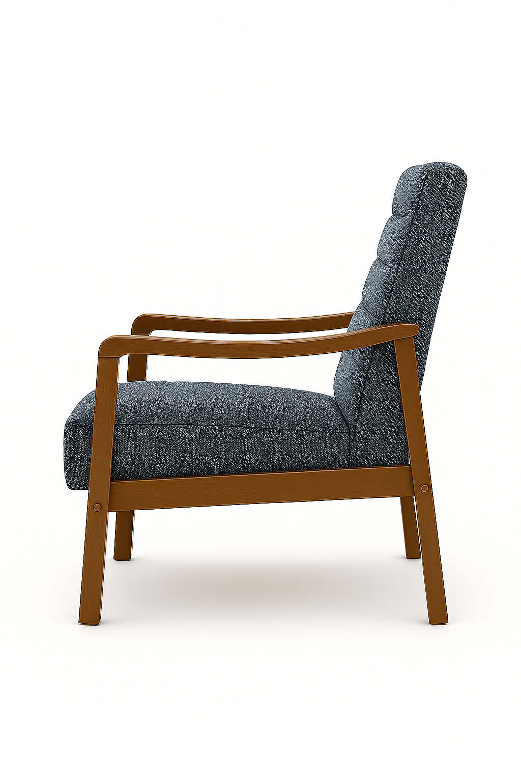 كرسي بذراعين بإطار - كرسي قماشي عصري (رمادي)