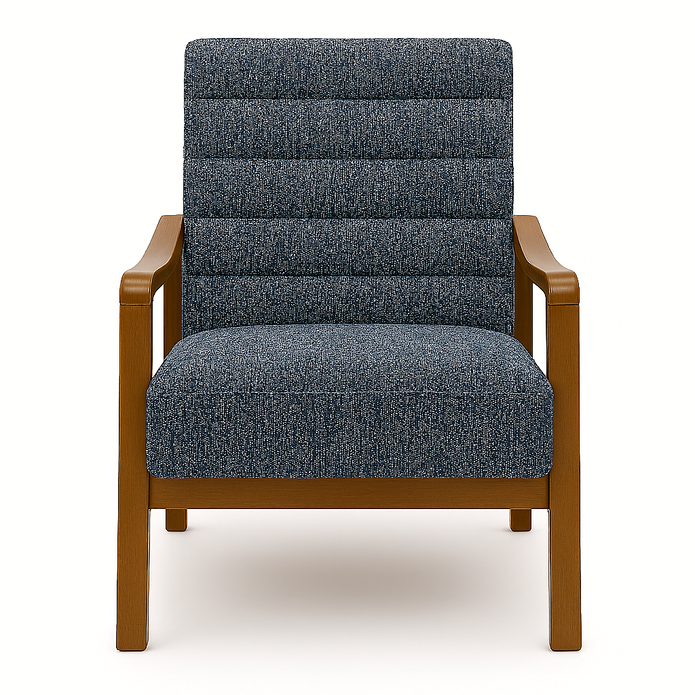 كرسي بذراعين بإطار - كرسي قماشي عصري (رمادي)