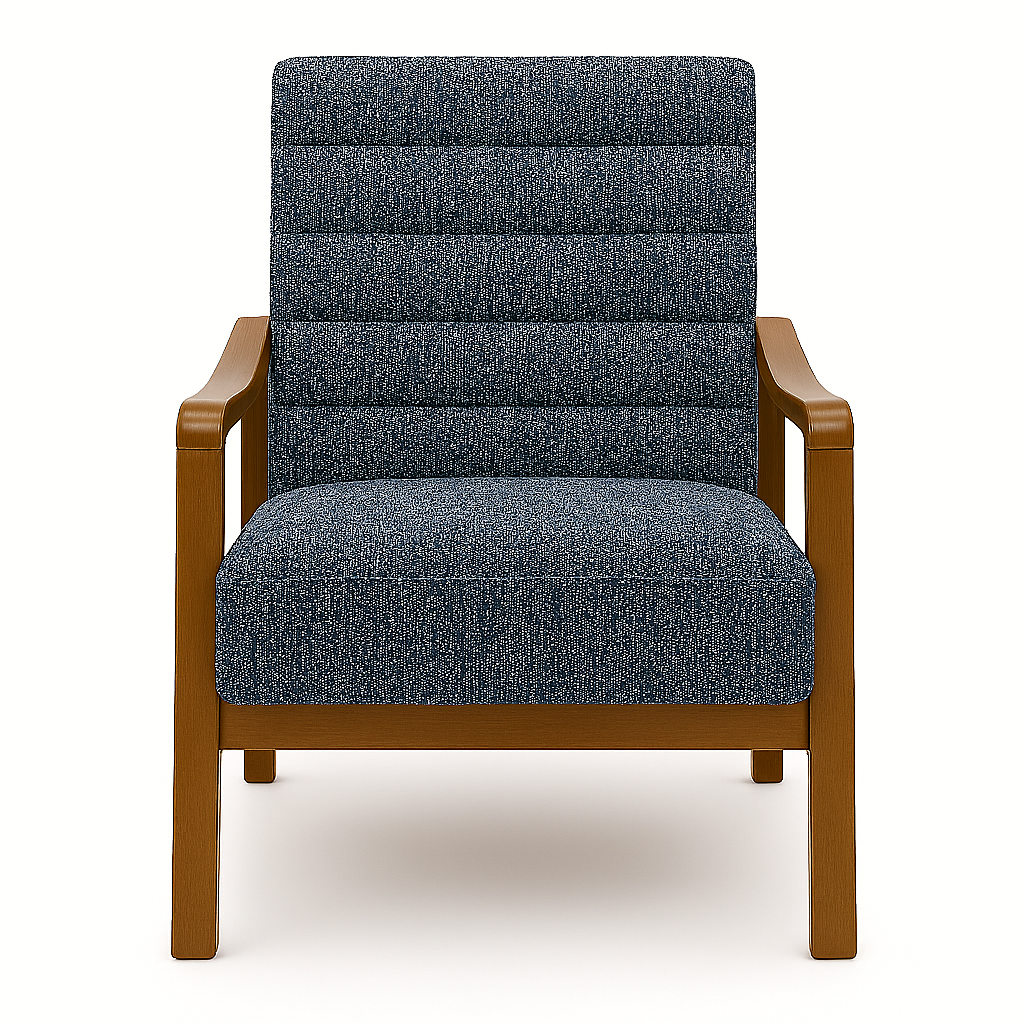 كرسي بذراعين بإطار - كرسي قماشي عصري (رمادي)