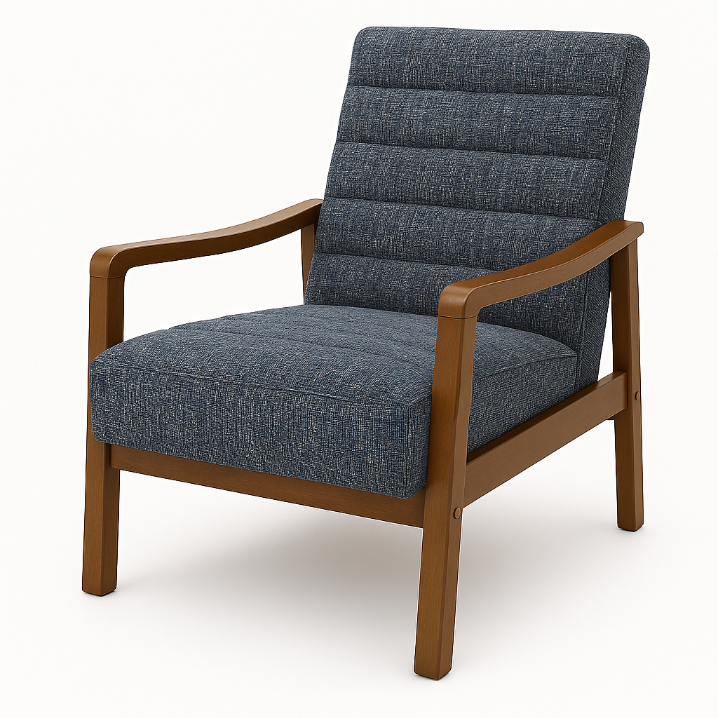 كرسي بذراعين بإطار - كرسي قماشي عصري (رمادي)