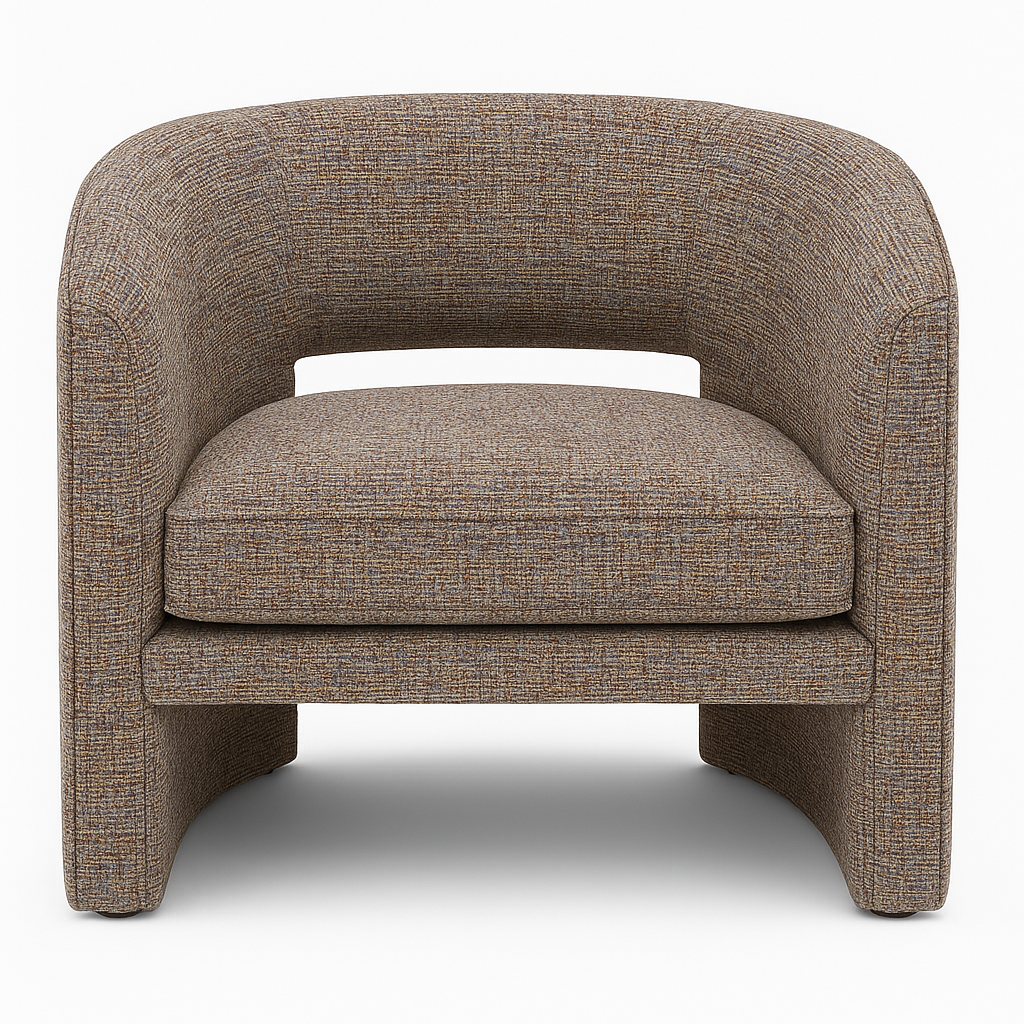 كرسي نوا بذراعين - كرسي قماشي عصري (رمادي)