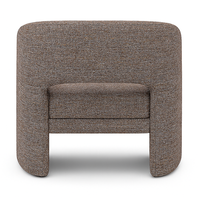 كرسي نوا بذراعين - كرسي قماشي عصري (رمادي)